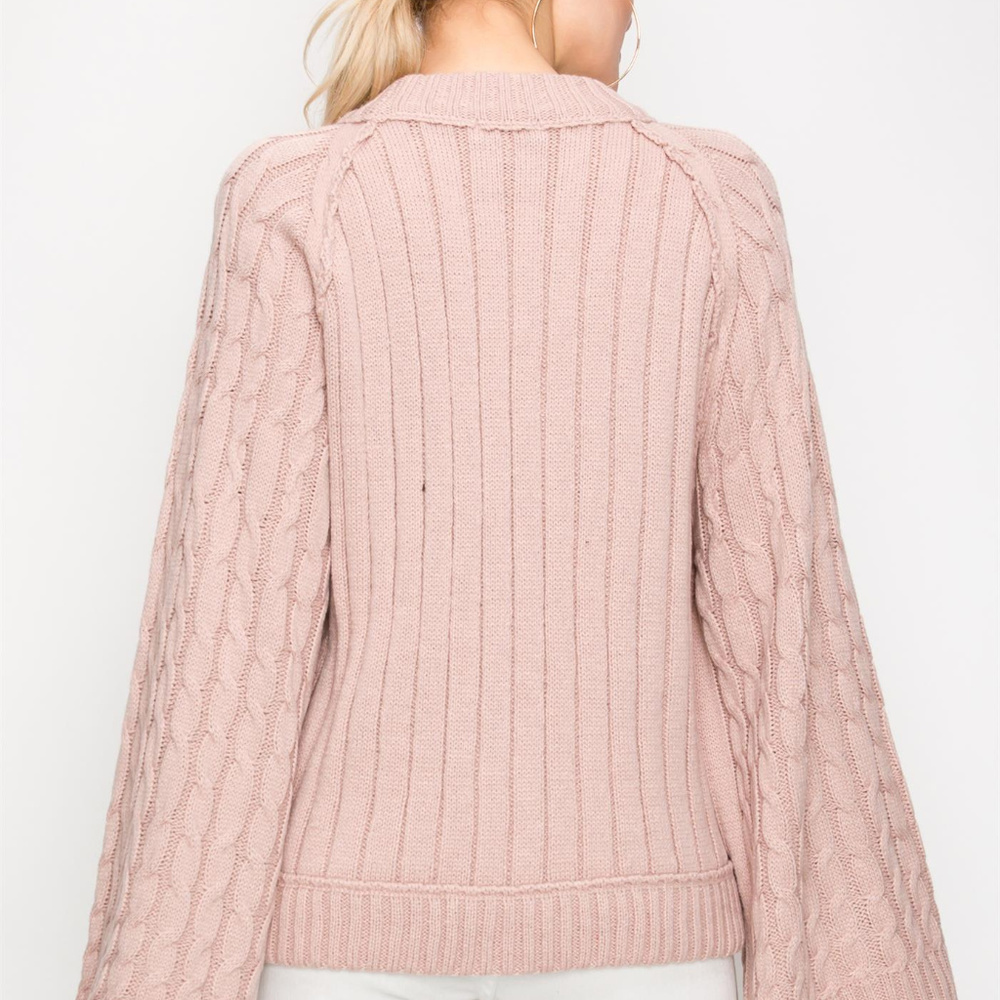 SWEATER PINK KNIT SWEATER - Picture 2 of 4
